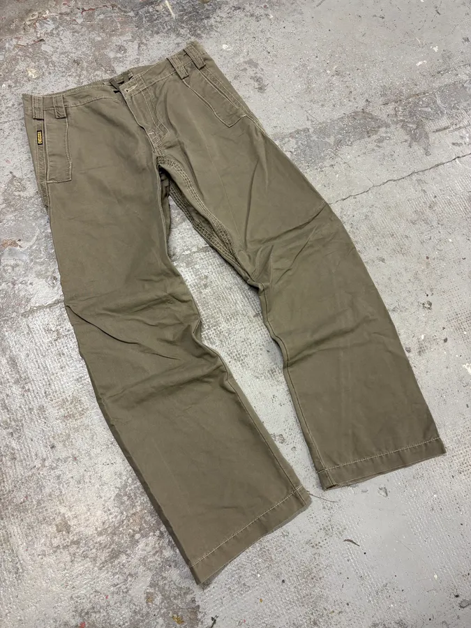2000s Armani Khaki Green Structural Pants - Image 5