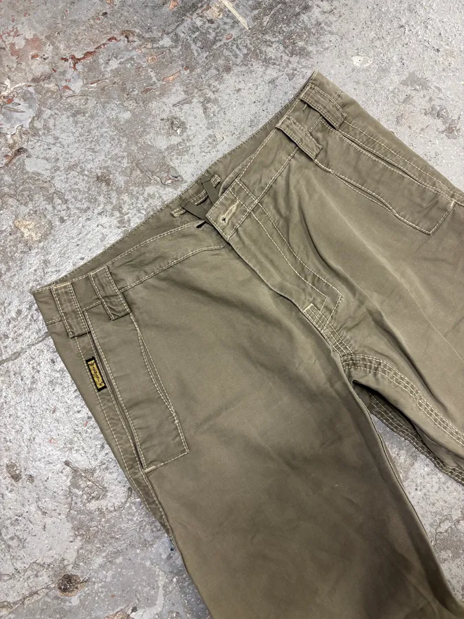 2000s Armani Khaki Green Structural Pants - Image 6