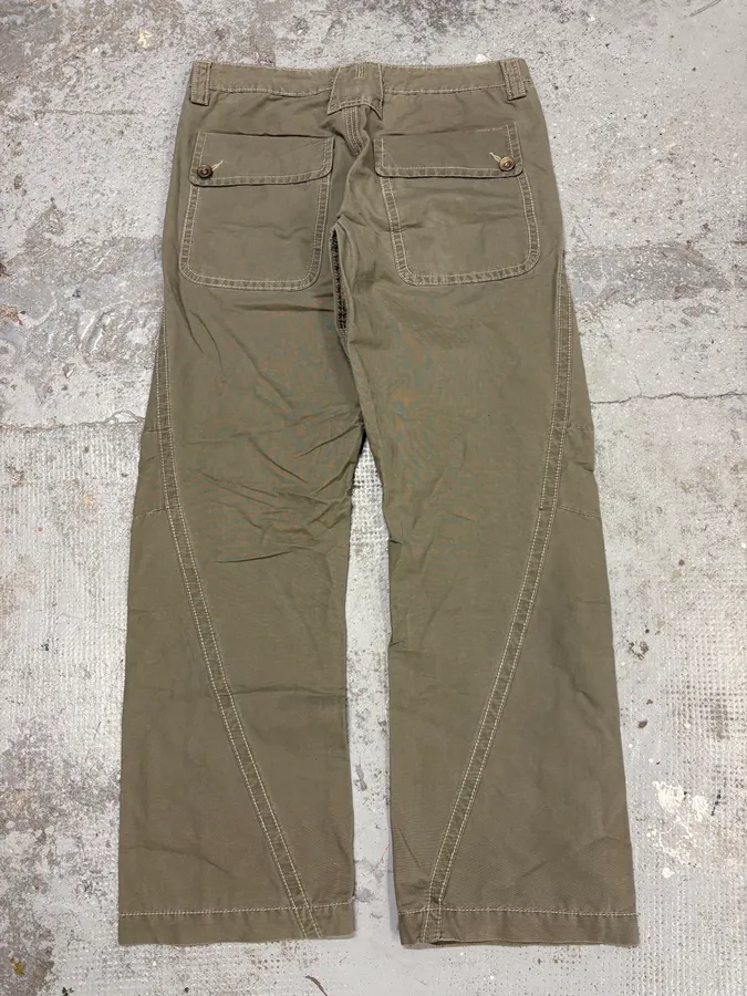 2000s Armani Khaki Green Structural Pants - Image 7