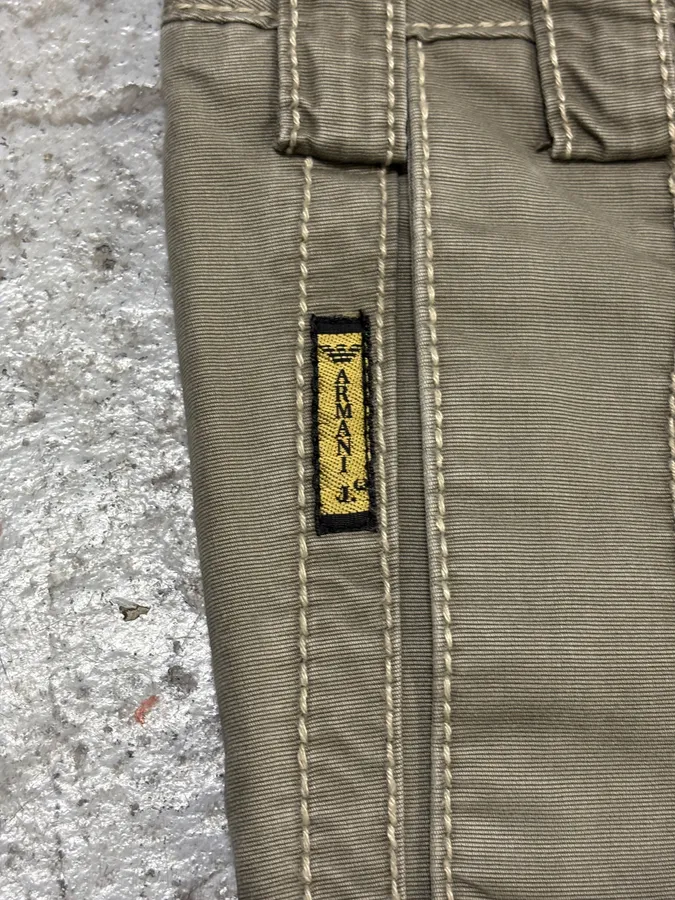 2000s Armani Khaki Green Structural Pants - Image 9