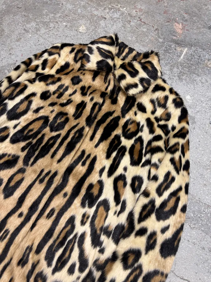 2000s Armani Leopard Fur Effect Long Jacket - Image 6