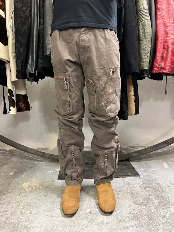 2000s Armani Multi Pockets Cargo Olive Obscure Pants