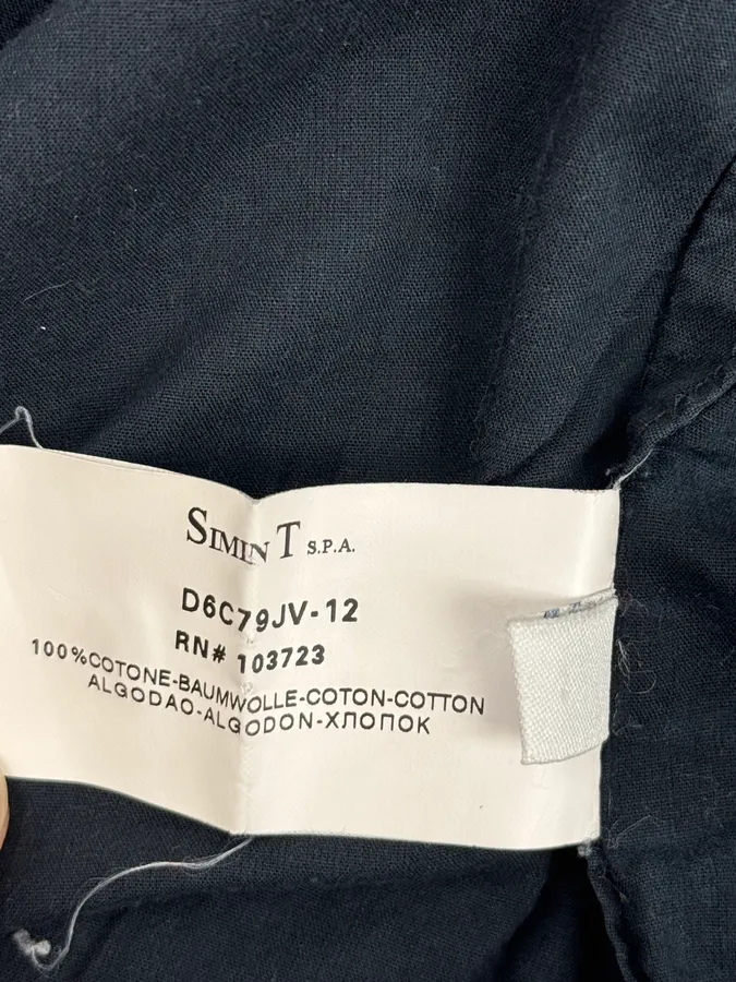 2000s Armani Navy Sun Embroidered Patch Shirt - Image 11