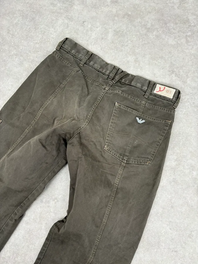 2000s Armani Olive Light Cozy Pants - Image 7