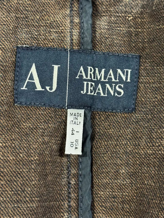 2000s Armani Samurai Faded Denim Jacket - Image 8