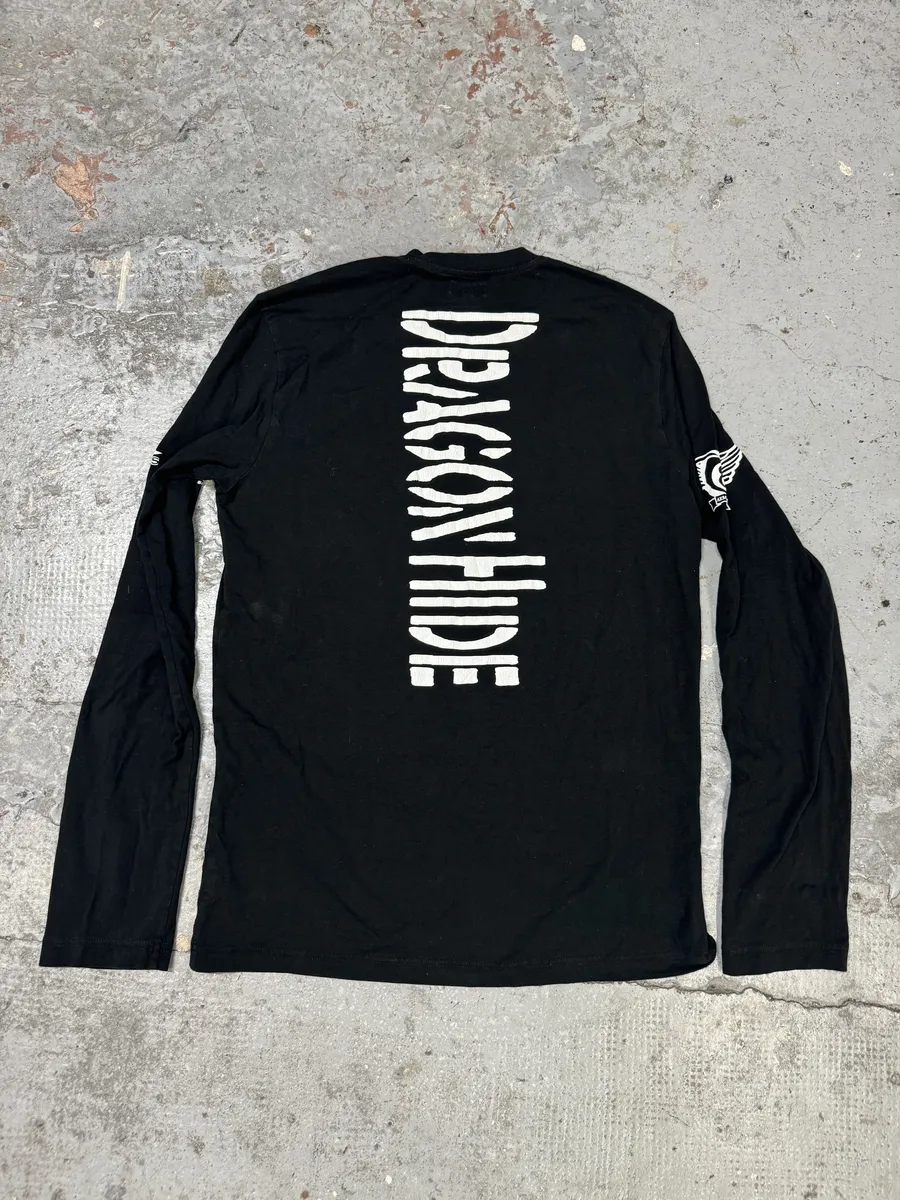 2000s Armani Sexy Dragon Raider Black Longsleeves - Image 2