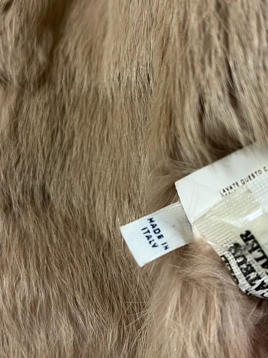 2000s Armani Shearling Fur Beige Jacket - Image 9