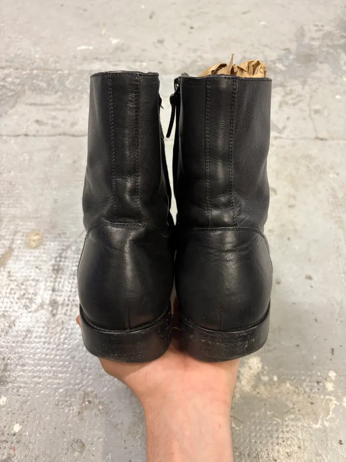 2000s Balenciaga Black Leather Ankle Boots - Image 7