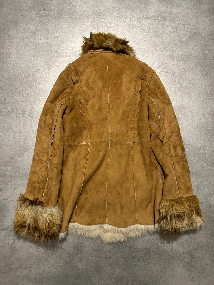 2000s Balmain Faux Fur Camel Jacket - Image 3