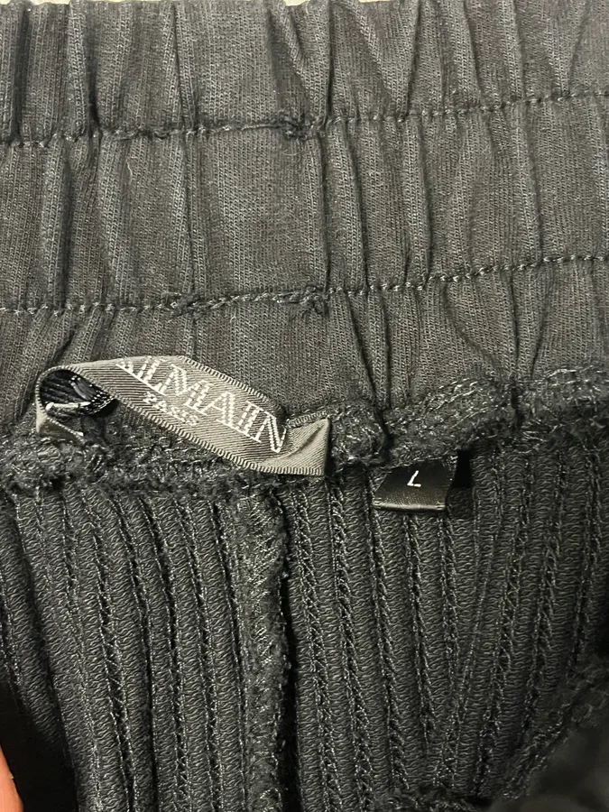 2000s Balmain Full Zip Black Joggers - Image 11