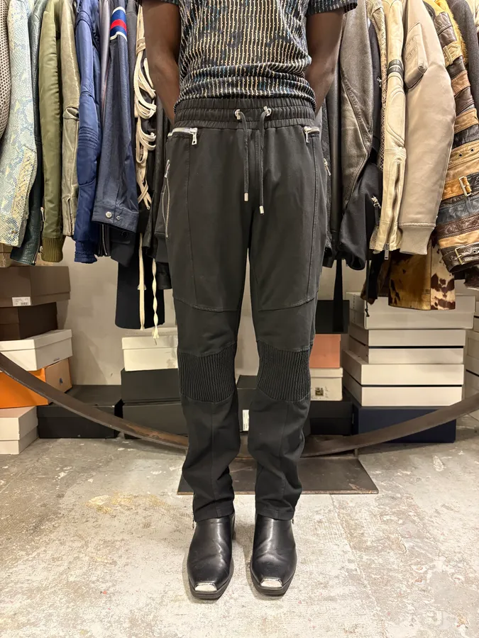 2000s Balmain Full Zip Black Joggers - Image 2