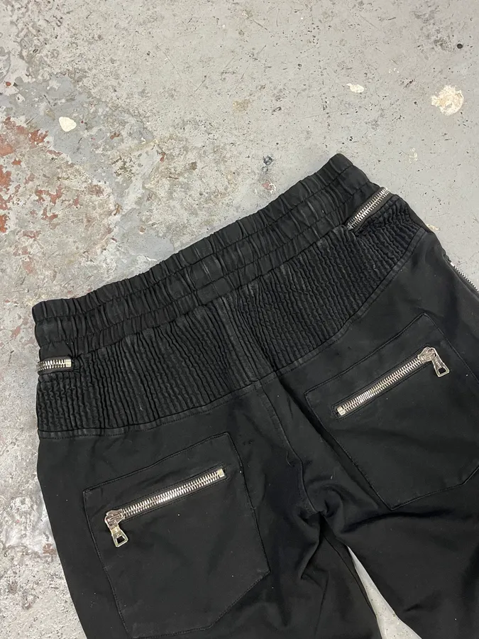 2000s Balmain Full Zip Black Joggers - Image 8