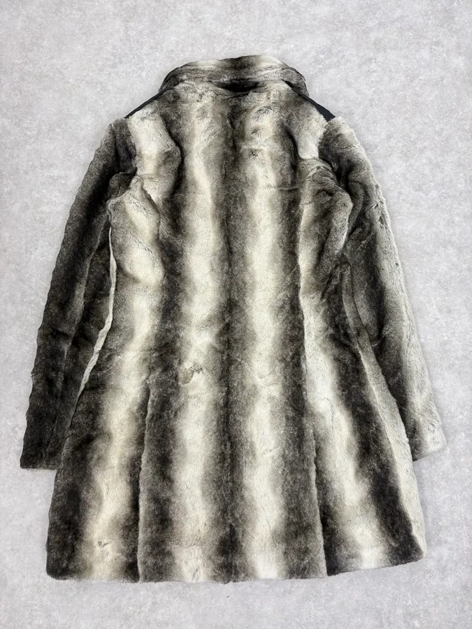 2000s Balmain Gradient Sand Long Fur Coat - Image 6