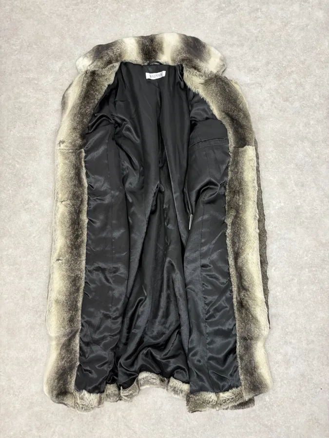 2000s Balmain Gradient Sand Long Fur Coat - Image 7