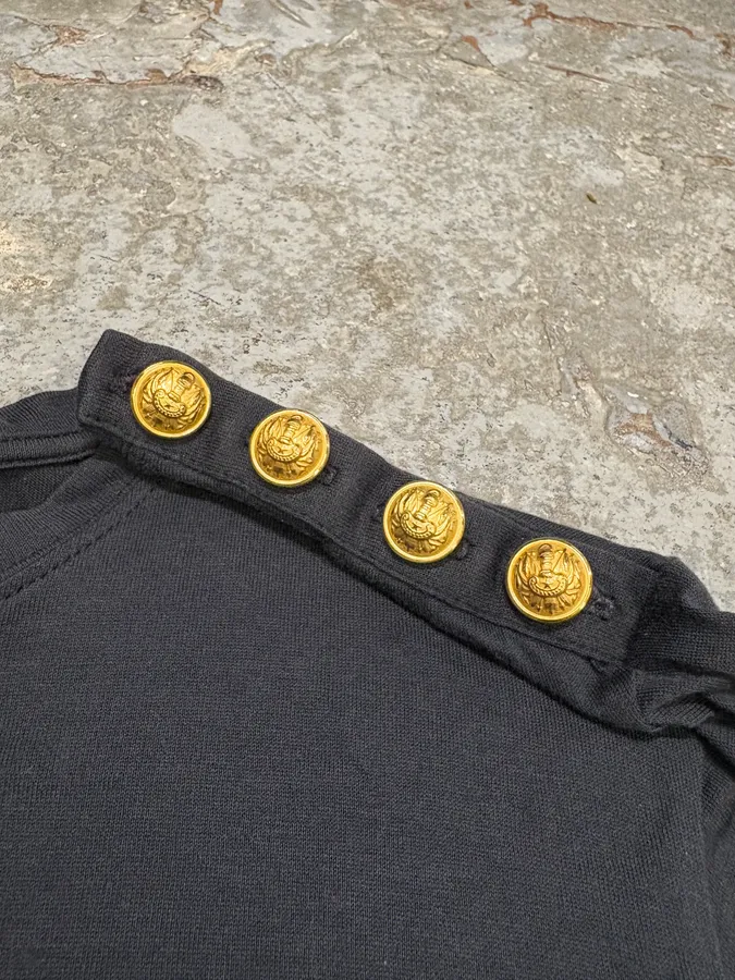 2000s Balmain Navy Buttoned Signature Longsleeves - Image 7