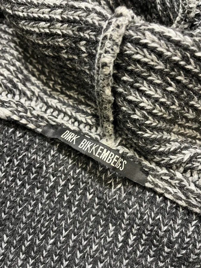 2000s Bikkembergs Knit Grey Zip-Up Hoodie - Image 12