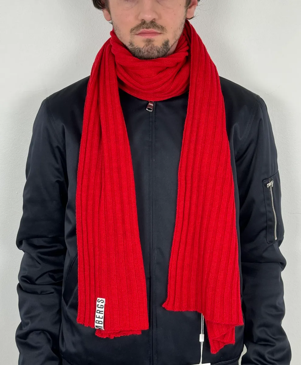 2000s Bikkembergs Red Wool Scarf