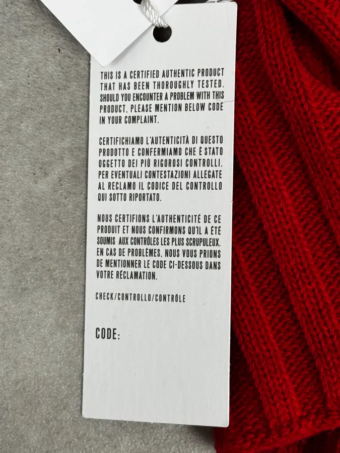 2000s Bikkembergs Red Wool Scarf - Image 10