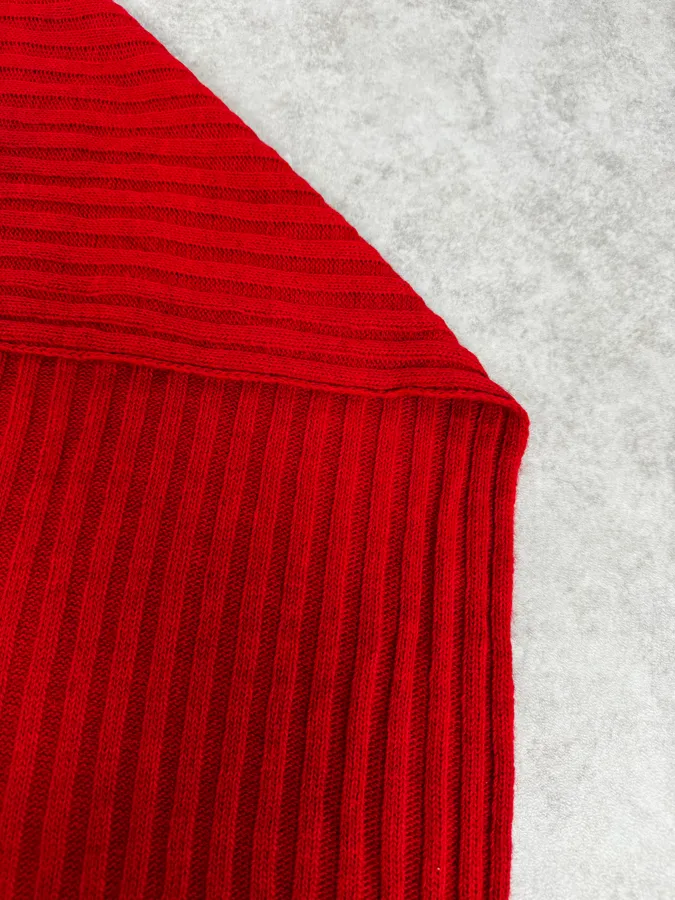 2000s Bikkembergs Red Wool Scarf - Image 5