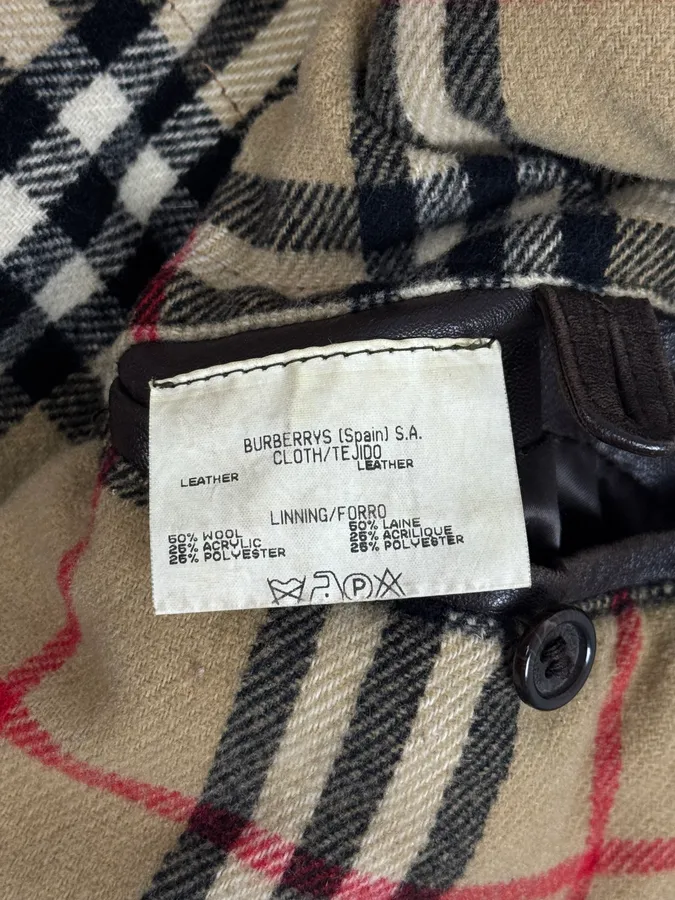 2000s Burberry Aviator Brown Leather Jacket - Image 7