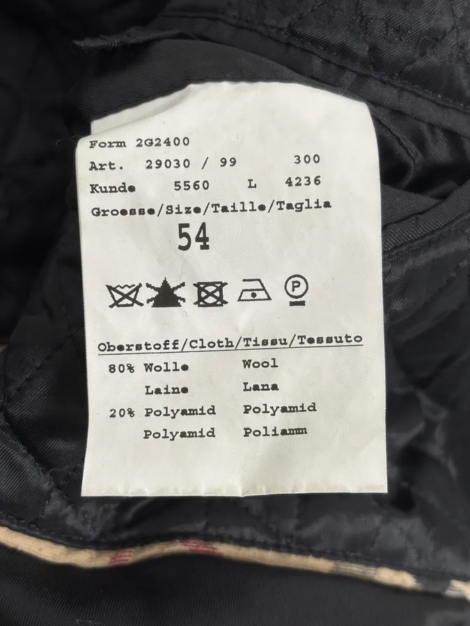 2000s Burberry Black Double-Breasted Wool Coat - Image 11