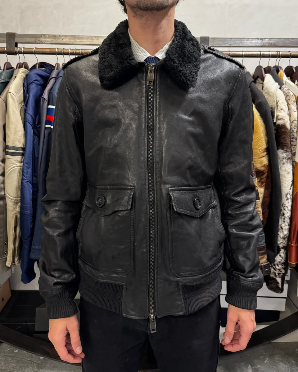 2000s Burberry Black Leather Premium Jacket - Image 2