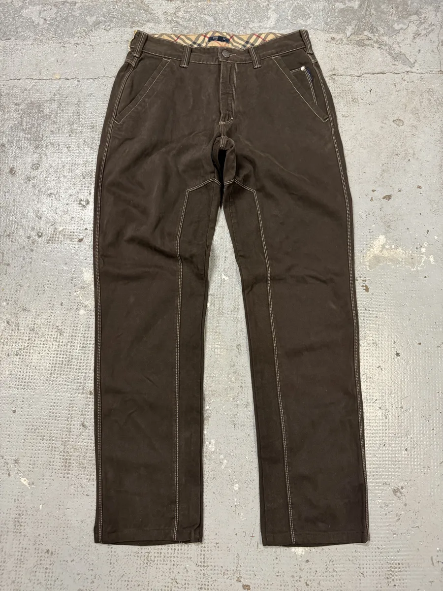 2000s Burberry Brown Signature Regular Pants - Image 6