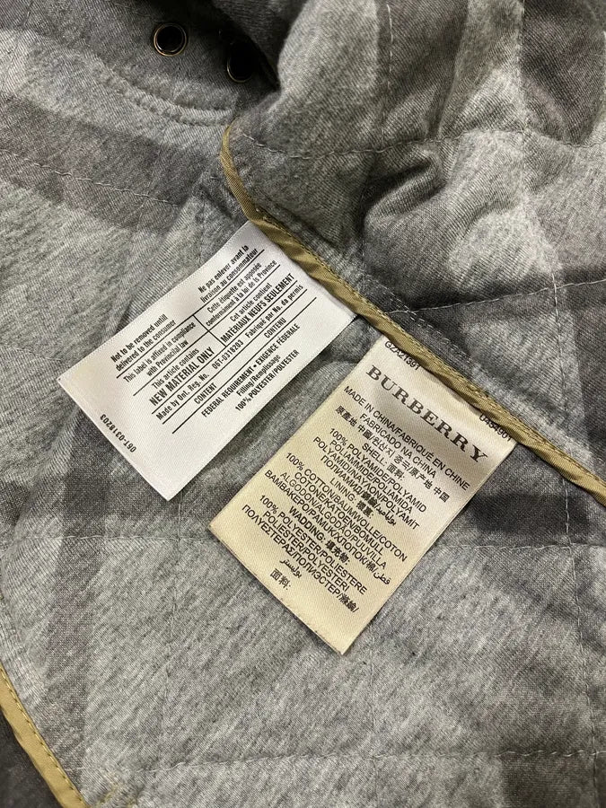 2000s Burberry Green Asymmetrical Quilted Puffer Jacket - Image 13