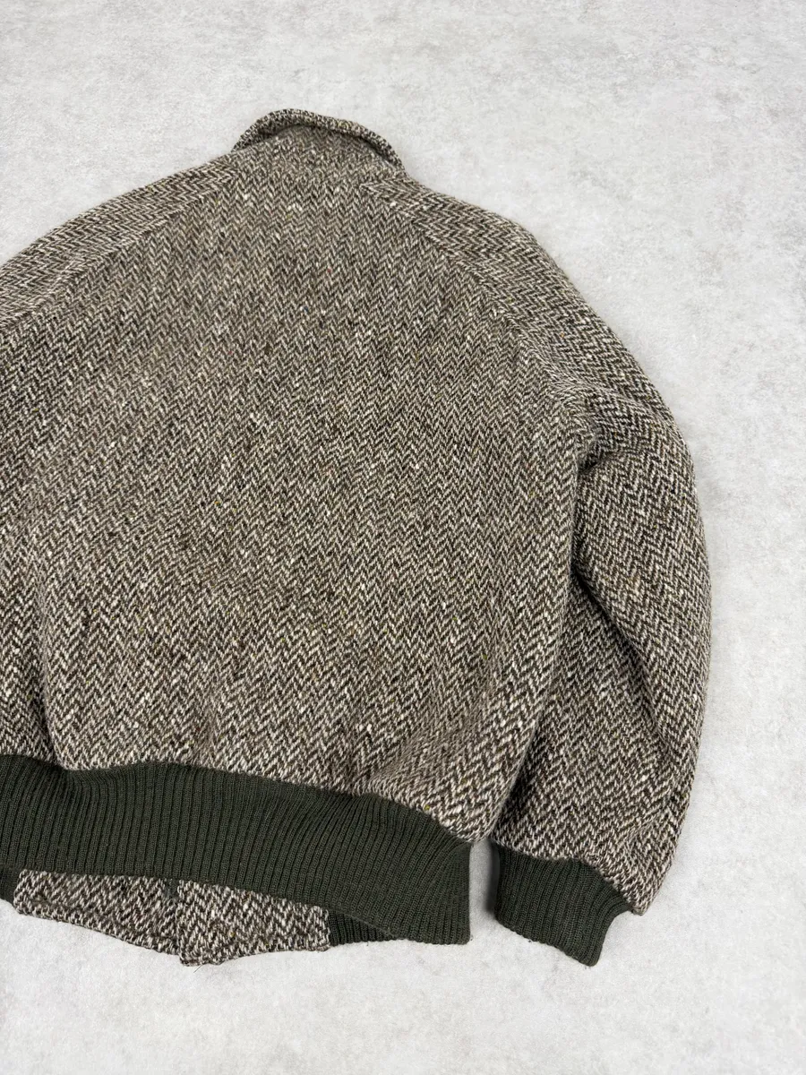2000s Burberry Grey Wool Aviator Bomber Jacket - Image 10