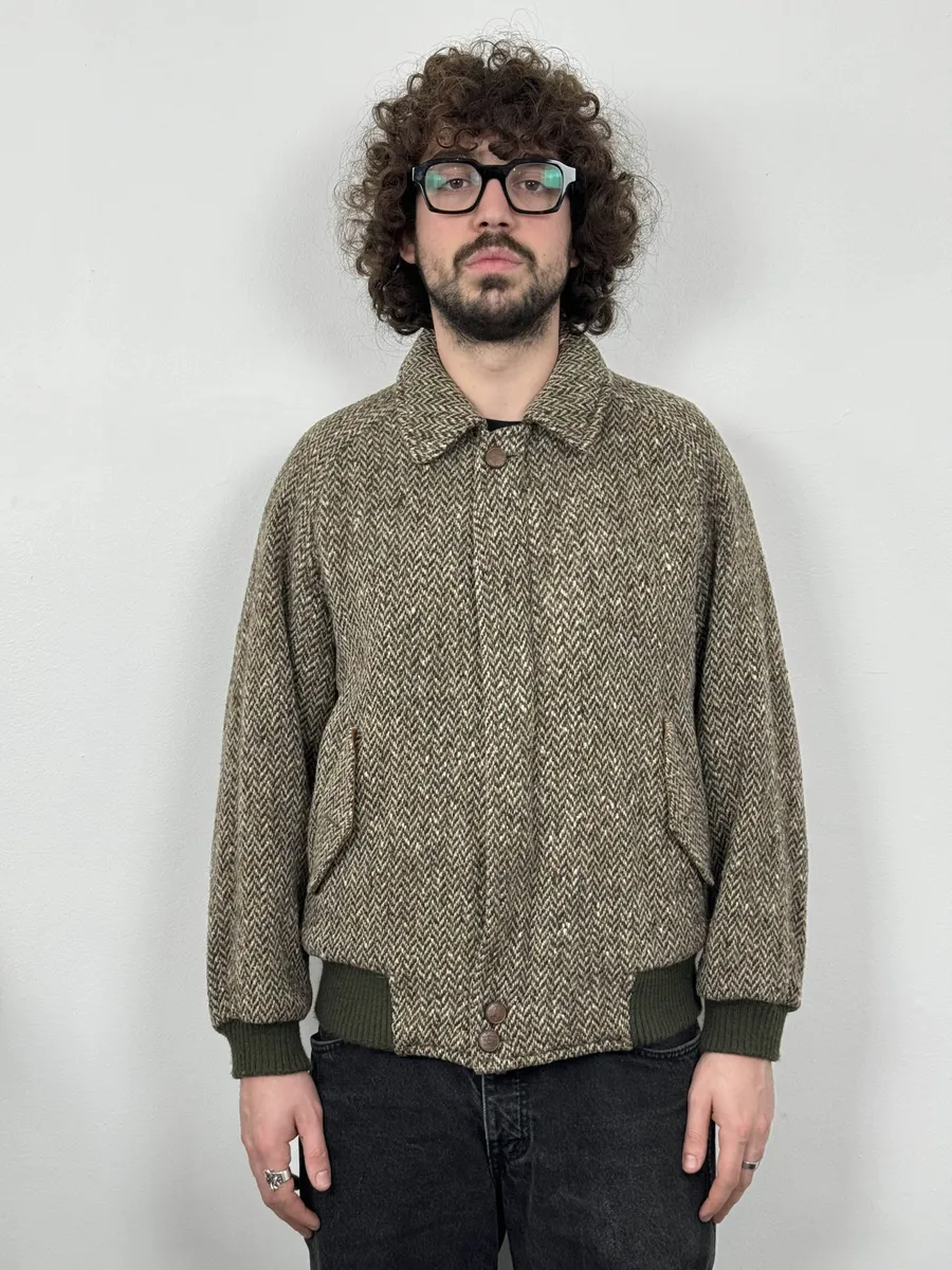 2000s Burberry Grey Wool Aviator Bomber Jacket - Image 3