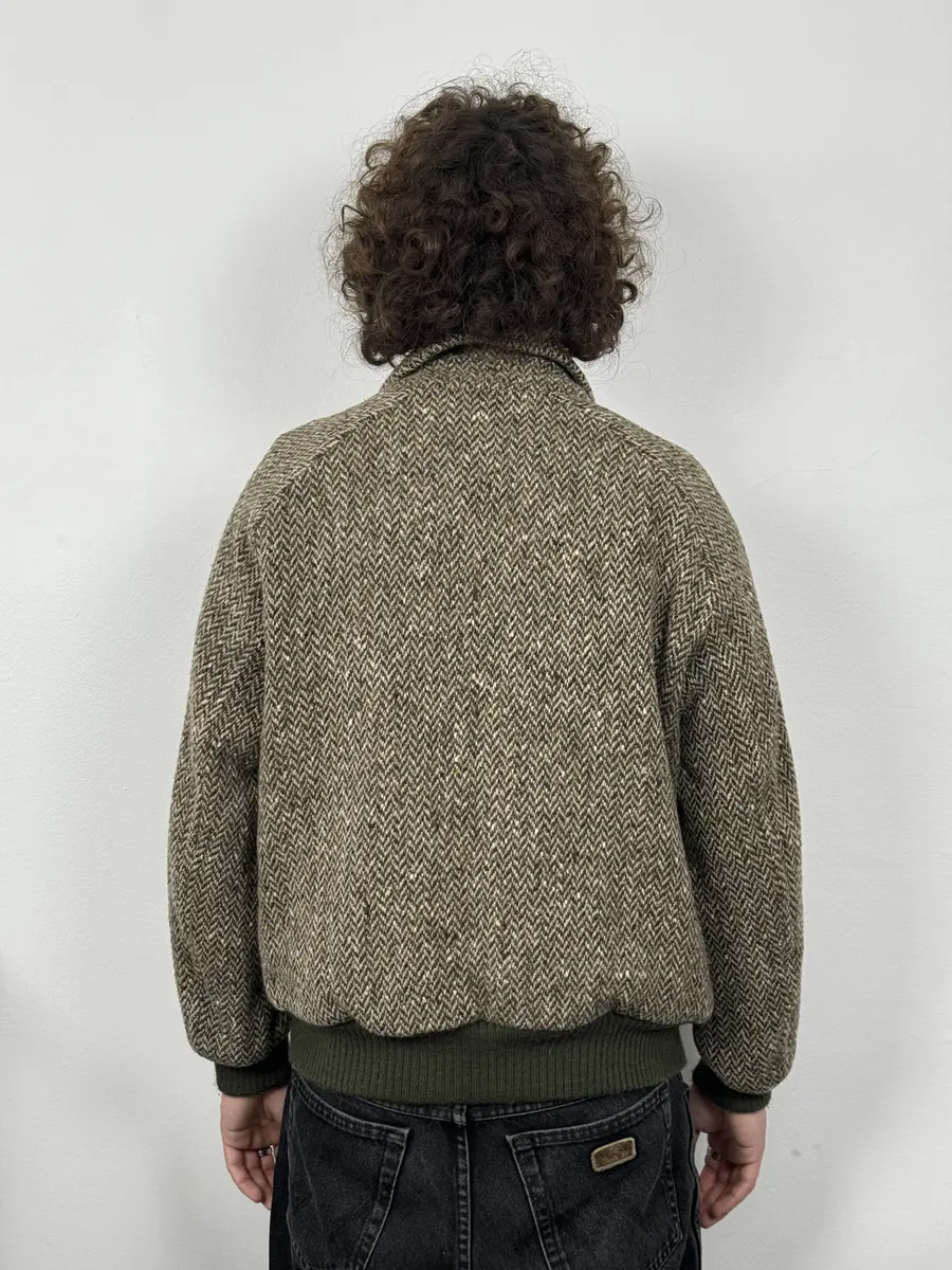 2000s Burberry Grey Wool Aviator Bomber Jacket - Image 4
