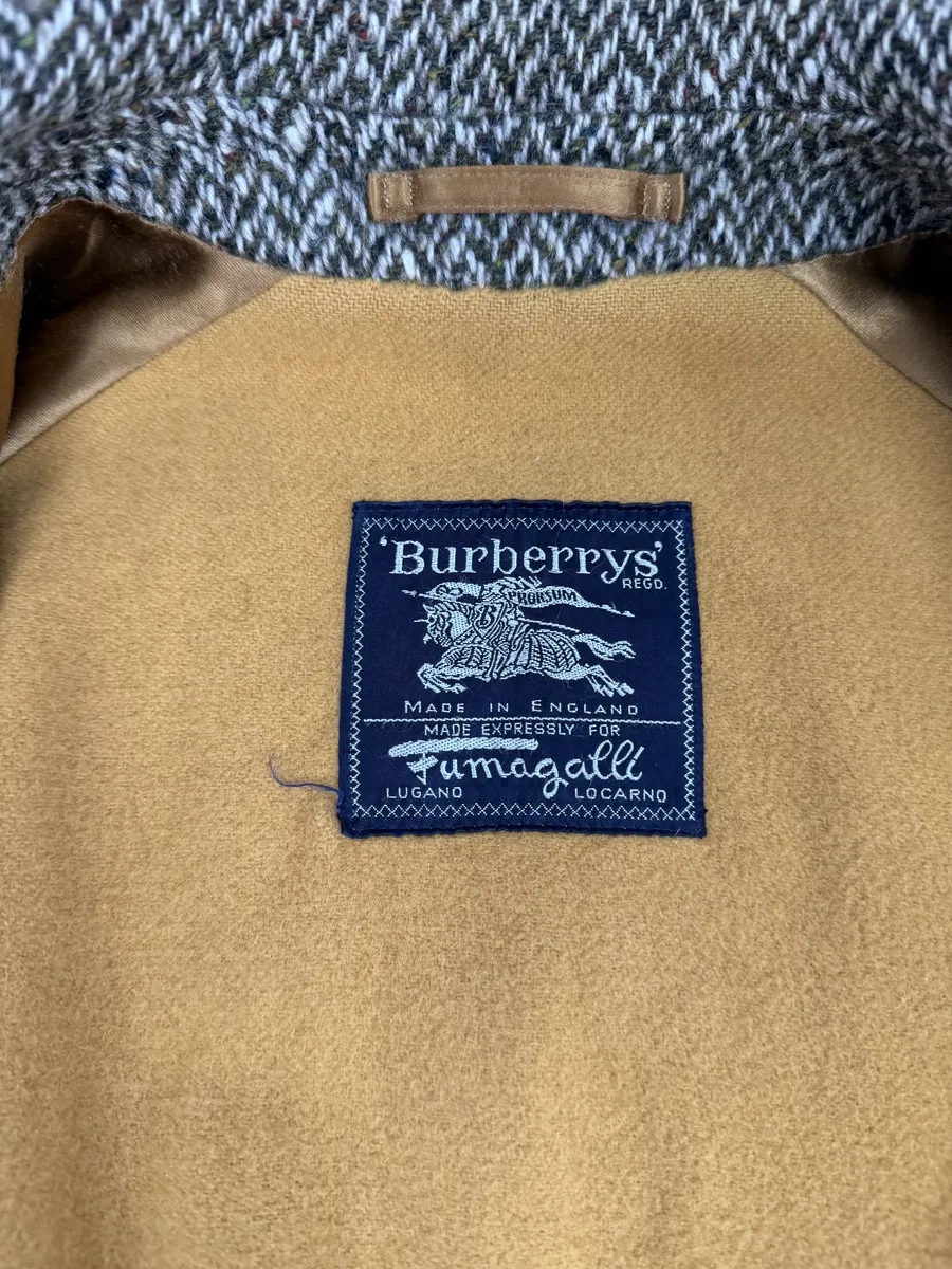 2000s Burberry Grey Wool Aviator Bomber Jacket - Image 8