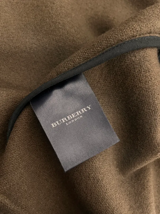2000s Burberry Khaki Hooded Wool Jacket - Image 11