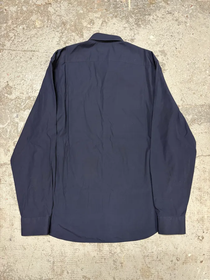 2000s Burberry Navy Tartan Minimalist Shirt - Image 6