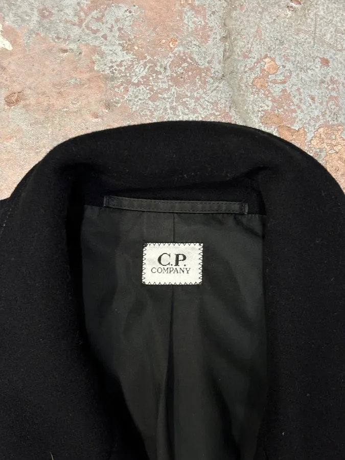 2000s C.P. Company Black Wool Double-Breasted Coat - Image 8