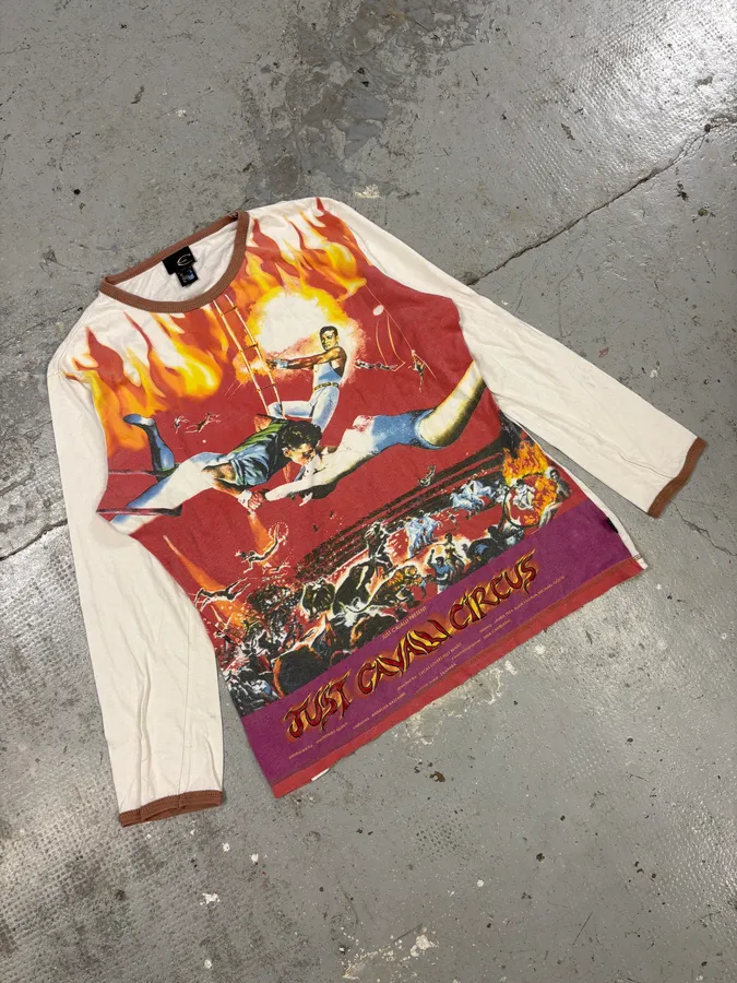 2000s Cavalli Action Man Orange Longsleeves - Image 2