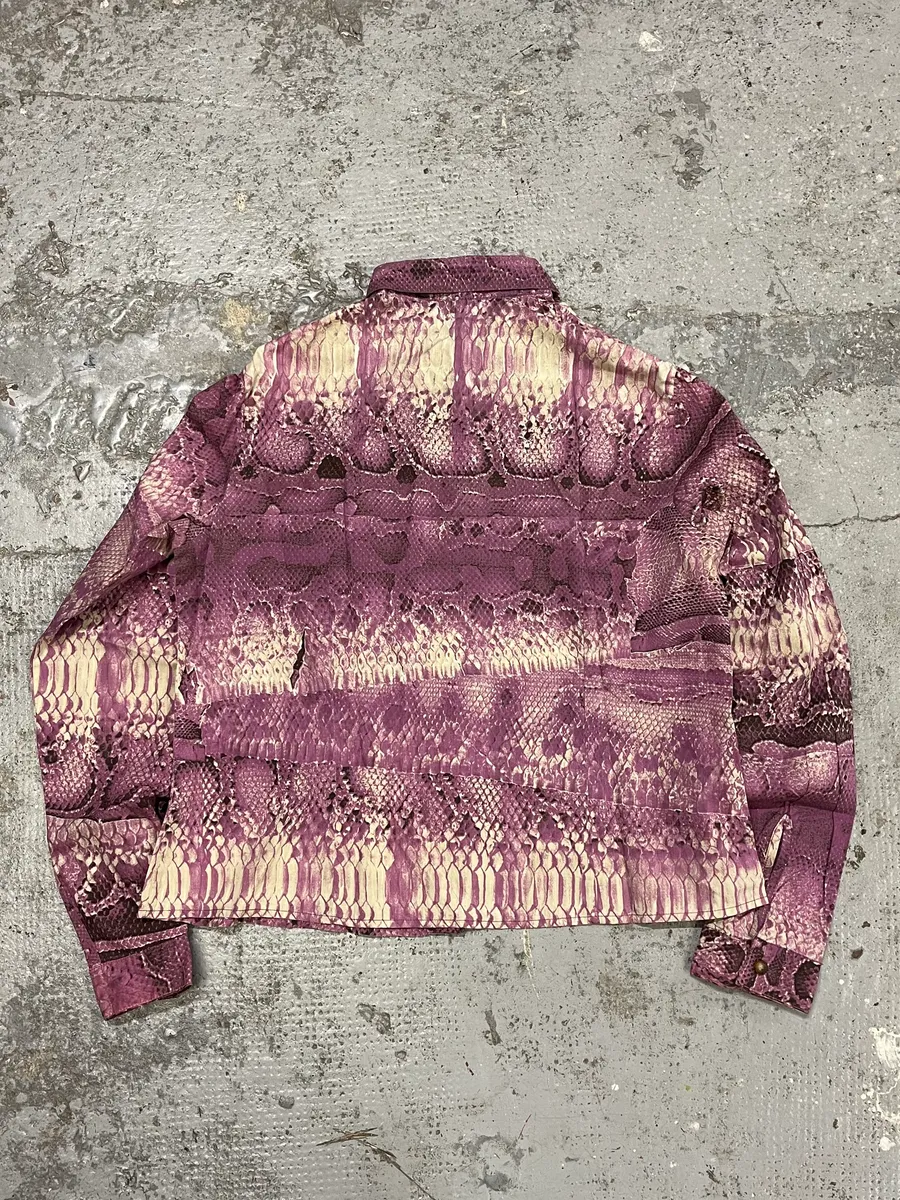 2000s Cavalli Anaconda Snake Purple Shirt - Image 6