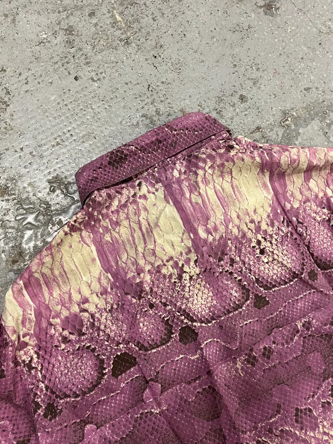 2000s Cavalli Anaconda Snake Purple Shirt - Image 8