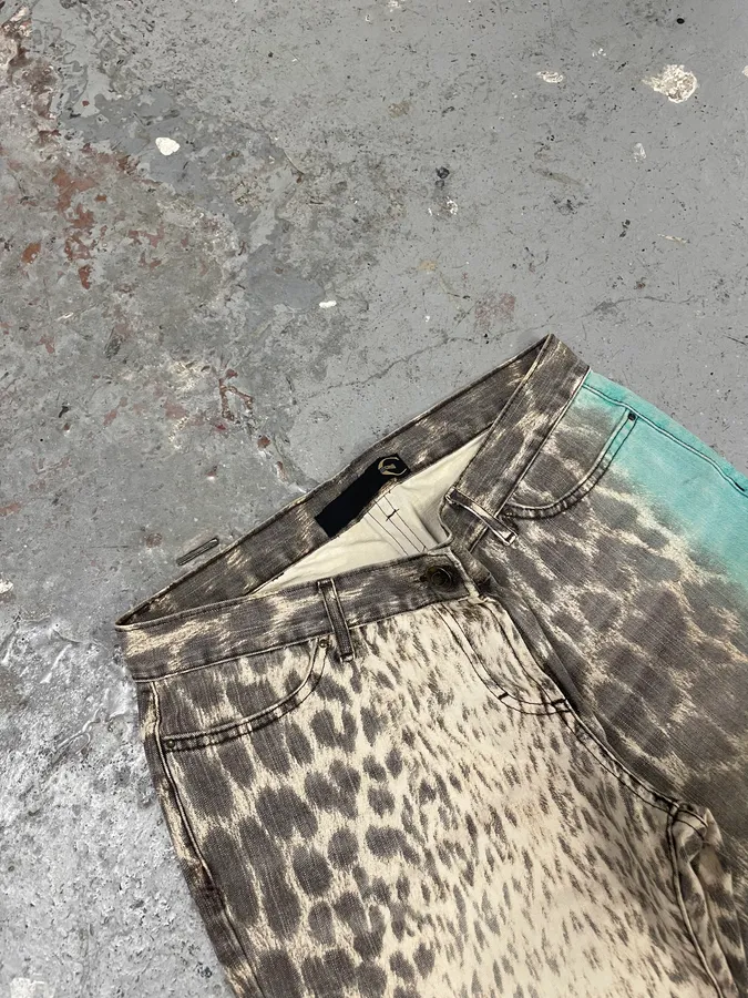 2000s Cavalli Aqua Leopard Print Savage Pants - Image 6