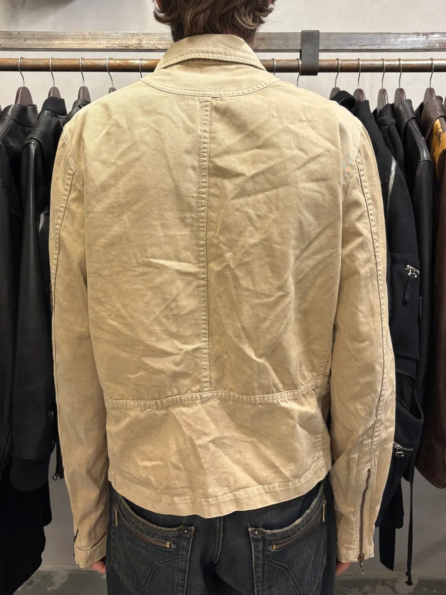 2000s Cavalli Beige Fighter Multi Zips Jacket - Image 3