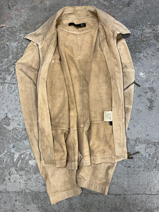 2000s Cavalli Beige Fighter Multi Zips Jacket - Image 6