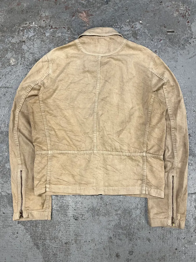 2000s Cavalli Beige Fighter Multi Zips Jacket - Image 7