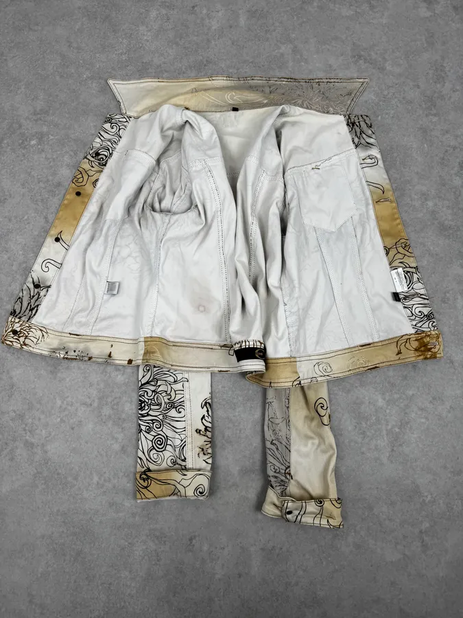 2000s Cavalli Beige Floral Buttoned Jacket - Image 7