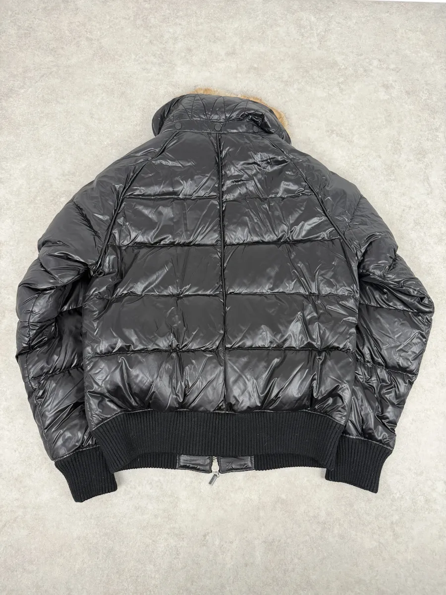 2000s Cavalli Black British Puffer Jacket with Fur Collar - Image 6