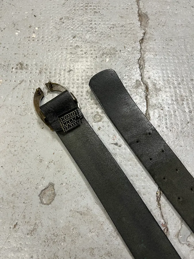 2000s Cavalli Black Cracked Leather Belt - Image 9