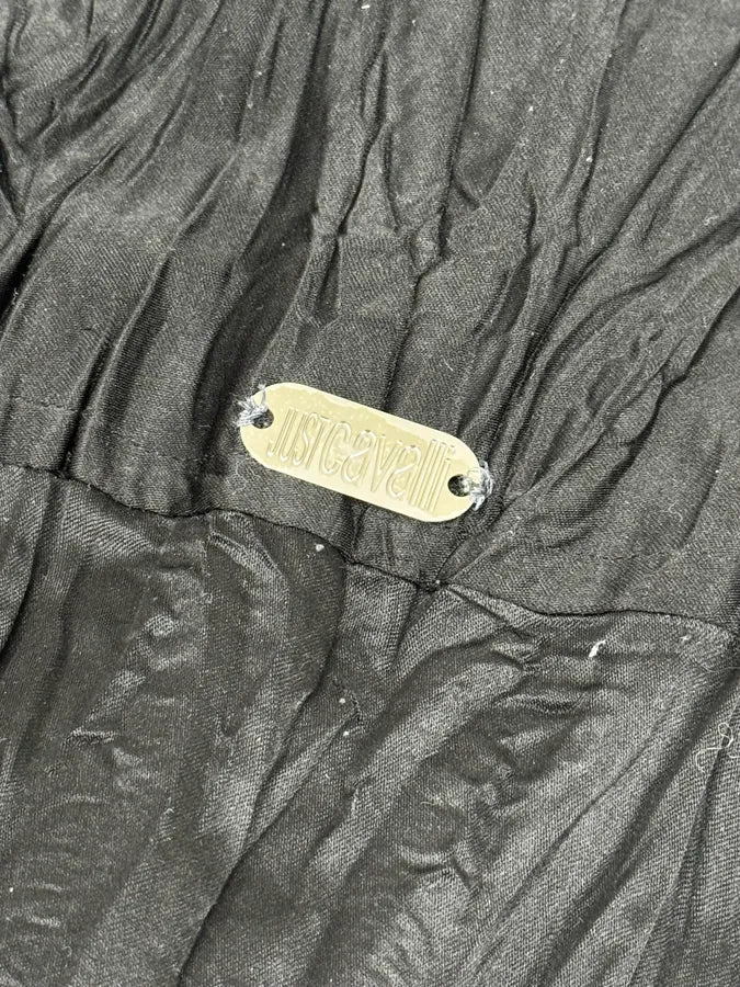 2000s Cavalli Black Crumpled Nylon Shirt - Image 9