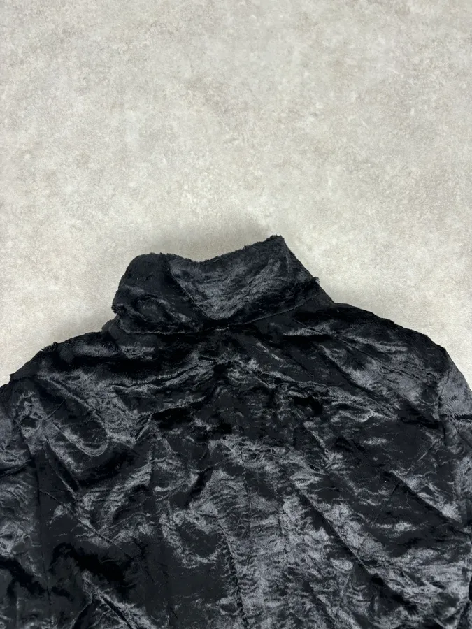 2000s Cavalli Black Faux Fur Light Jacket - Image 6