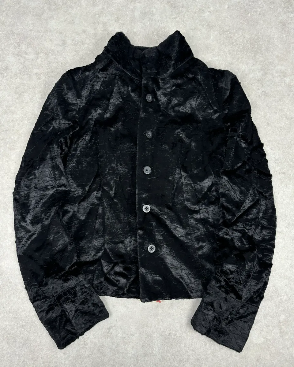 2000s Cavalli Black Faux Fur Light Jacket - Image 7