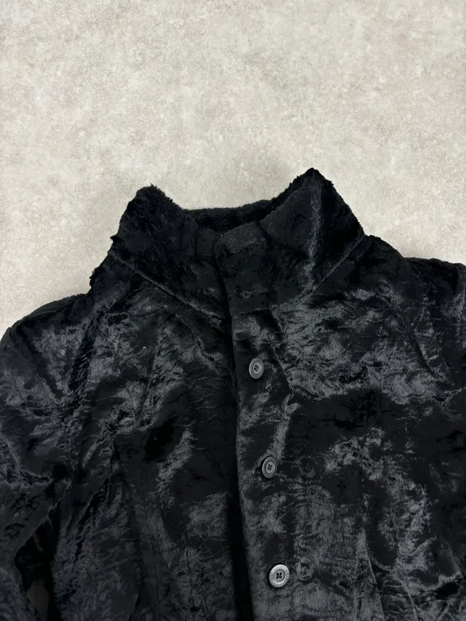 2000s Cavalli Black Faux Fur Light Jacket - Image 8