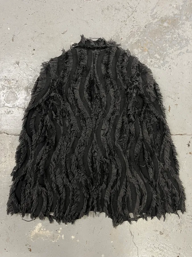 2000s Cavalli Black Feather Suit Jacket - Image 4